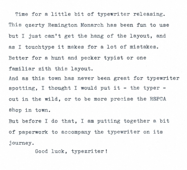 typewriter releasing